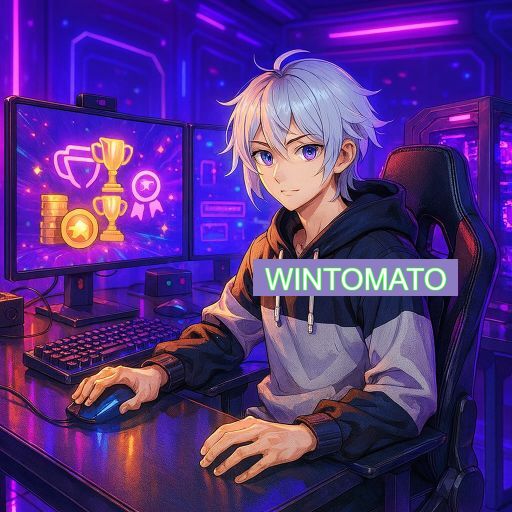Imagem promocional do app oficial WINTOMATO destacando a conveniência de jogar cassino online pelo celular ou navegador