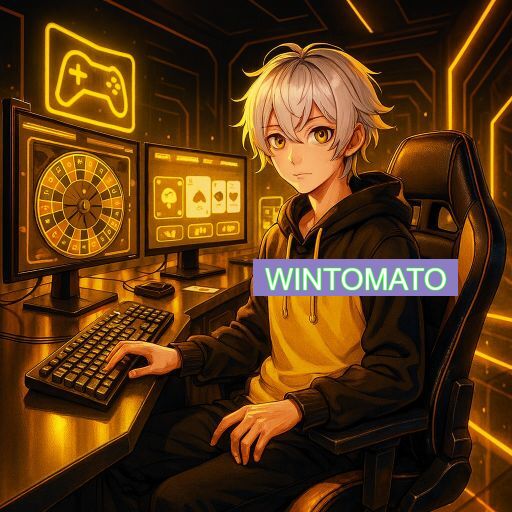 Imagem promocional do app oficial WINTOMATO destacando a conveniência de jogar cassino online pelo celular ou navegador