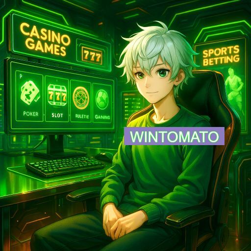 Imagem promocional do app oficial WINTOMATO destacando a conveniência de jogar cassino online pelo celular ou navegador