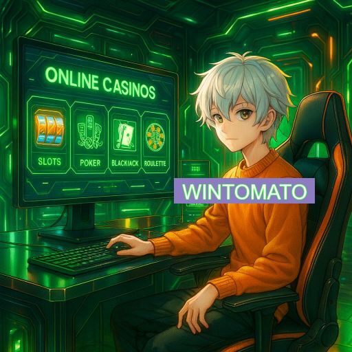 Imagem promocional do app oficial WINTOMATO destacando a conveniência de jogar cassino online pelo celular ou navegador