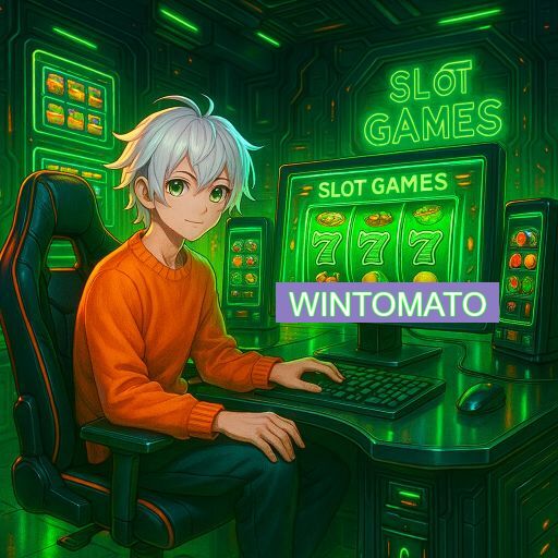 Imagem promocional do app oficial WINTOMATO destacando a conveniência de jogar cassino online pelo celular ou navegador